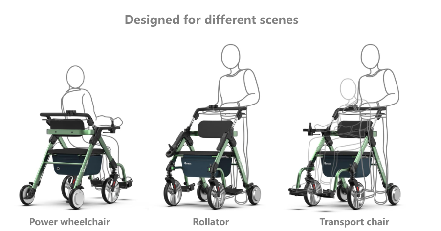 E-Transform 3-in-1 Multi-functional Rollator and Transport Chair